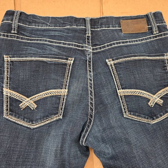 BKE Jeans Mens 36x31 Blue Denim Tyler Straight Leg Buckle Distressed Dark Wash - Picture 9 of 9